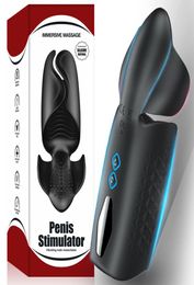 Blowjob Male Masturbator Penis Sex Toy for Men Electric Pulse Vibrator Penis Endurance Delay Lasting Trainer Masturbation Cup Y1915910332