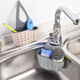Kitchen Sink Holder Hanging Drain Basket Adjustable Soap Sponge Shelf Organiser Bathroom Faucet Holder Rack Kitchen Accessories