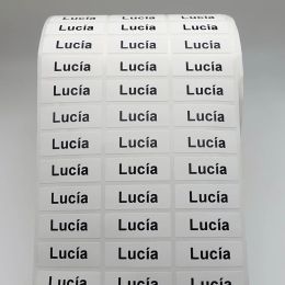 120Pcs Customise Name Stickers Kids Transparent Personalised Waterproof Coloured Tags White Label for Children School Stationery