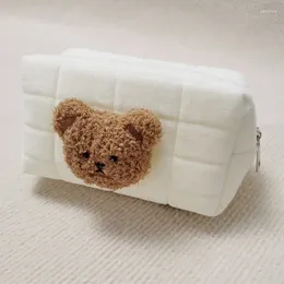 Storage Bags Cute Bear Baby Toiletry Bag Make Up Cosmetic Portable Diaper Pouch Items Organizer Reusable Cotton Cluth For Mommy