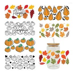 Window Stickers UV DTF Transfer Sticker Autumn Fall For The 16oz Libbey Glasses Wraps Cup Can DIY Waterproof Easy To Use Custom Decals D5394