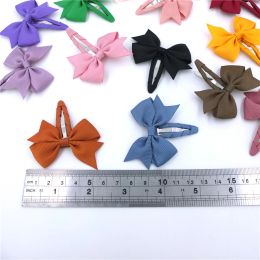 Small Pinwheel Hair Bow Snap Clips Fully Wapped for Baby Girl Toddler Hair Clip in Fringe Bangs Hair Accessories Barrettes