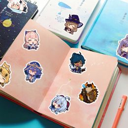 10/50pcs Cute Genshin Impact Stickers for Laptop Anime Game Decals Luggage Guitar Skateboard Stationery Children's Sticker