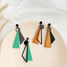 Dangle Earrings 1 Pair Latest Fashion Simple For Women Wooden Cool Ear Stud Winter Triangular Geometric Accessories Jewelry In Gift