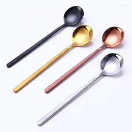 Spoons 304 Stainless Steel Coffee Stirring Spoon Teaspoon Ice Cream Cakes Circular Tea Sugar Dessert