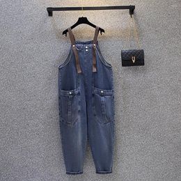 Women's Jeans Oversize Straps Women Overalls Streetwear Spring Autumn Casual Loose Baggy Denim Pants Suspender Trousers Female Jumpsuit