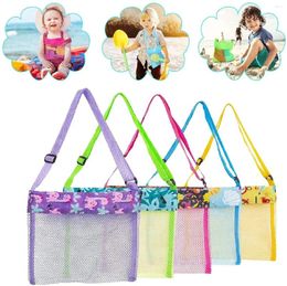 Storage Bags Style Foldable Women Girls Beach Toy Mesh Bag Shell Collecting Case Swimming Accessories 2024