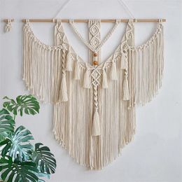 Tapestries Macrema Tapestry Handmade Cotton Rope Tassel Pendant Wall Hanging Artwork Boho Decor Bedside