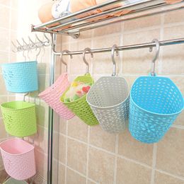 Multi-purpose Mini Plastic Rattan Hanging Basket Free Rotating Bathroom Bathroom Kitchen Stackable Storage Hanging Basket