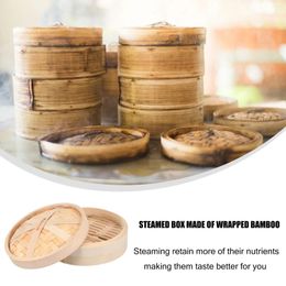 Double Boilers Steam Cookware Bun Rice Basket Kitchen Bao Egg Dim Steaming Sum Dumpling Wood Steel Wooden Inch Large Bamboo Lid Cooking