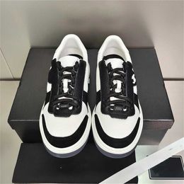14% OFF Designer Xiaoxiangfeng panda Colour matching board womens round head lace up leather sports white shoes in spring and summer