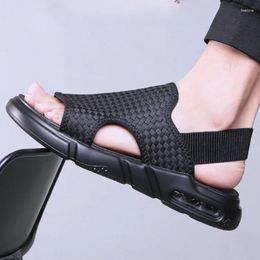 Sandals 2024 Fashion Shoes For Men Summer Casual Comfortable Outdoor Men's Beach Air Cushion Mesh Flat Male Sandalia