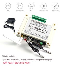 4 channel Relay Switch Module GSM Alarm SMS Controller KL4-GSM With Power Failure Alert Optional
