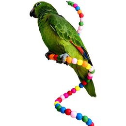 Wooden bead rotating parrot climbing ladder beaded swing stand stand pole tiger skin peony Xuanfeng 1 meter 1.5 meters 2 meters