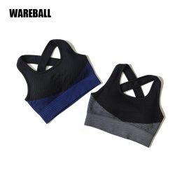 Bras WAREBALL 6 Colours Yoga Sport Bra Sexy Back Padded Cross Straps Top Shockproof Breathable Fitness Running Gym Vest Sports Top