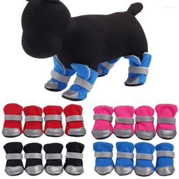 Dog Apparel 4Pcs/set Comfort Breathable Shoes Anti-slip Pet Boots Puppy Foot Cover Reflective Feet Protector Soft-soled