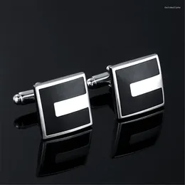 Bow Ties Men Square Cufflinks Alloy Black Enamel Tuxedo Shirt Studs Cuff Links Buttons Jewelry Accessories For Business Wedding