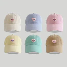 Ball Caps Fashion Love Embroidery Baseball Cap Women Candy Colour Soft Top Sun Hat Adjustable Men Casual Cotton Snapback Hats Visors