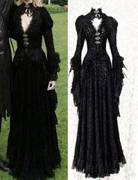 Casual Dresses Mediaeval Noble Cosplay Halloween Female Costume Adult Lace Vampire 2021 Masquerade Women Dress9399782