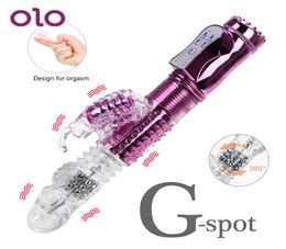 OLO Dildo Vibrators Dual Vibration Wand Butterfly Vibrator Telescopic Rotating Bead AV Rods G Spot Massager Sex Toys for Women Y194676693