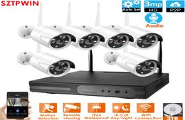 6CH 30MP HD Wireless NVR Kit P2P 1080P Outdoor IR Night Vision Security 30MP IP Camera WIFI CCTV System6799209