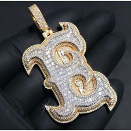 Hip Hop Baguette Initial Name Vvs Moissanite Diamond Iced Out Custom Letter Pendant