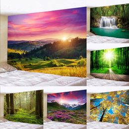 Tapestries Beautiful Natural Forest Printed Large Wall Tapestry Hippie Hanging Boho Ceiling Backdrop Home Decor