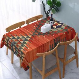 Table Cloth Turkish Ethnic Kilim Diamond Pattern Cover Vintage Boho Bohemian Persian Backed Edge Tablecloth For Picnic