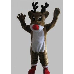 halloween Rudolph Reindeer Mascot Costume Cartoon Character Outfits Suit Christmas Carnival Unisex Adults Carnival Birthday Party Dress