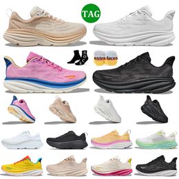 Hokass Shoes Athletic Outdoor Running Sneakers Clifton 9 Cyclamen Sweet Lilac Triple Black White Pink Orange Cloud Shoes Free People Trainers