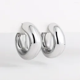 Hoop Earrings Punk Round Stainless Steel For Women Minimalist Geometric C-shaped Statement Jewellery Gift