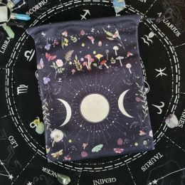 Tree-of Life-Altar Tarot Card Storage Bag Printed Dices Bag Tarot Card Holder Jewellery Pouch Velvet-Drawstring Gift Bag