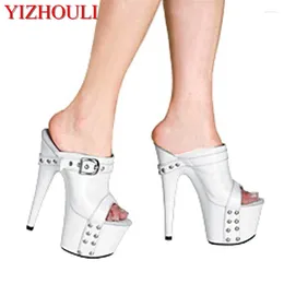 Dance Shoes Women's Platform 17cm Ultra High Heels Slippers 7 Inch Hand Made Heel