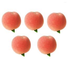 Party Decoration 5 Pcs Artificial Peach Decor For Home Fake Fruit Decorate Kitchen Decore Faux Material Decorations