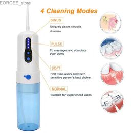 Oral Irrigators Oral irrigator USB charging sink portable dental sink 200ML 4-mode water tank waterproof tooth cleaner+4 nozzles Y240402