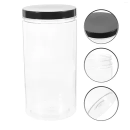 Vases 6Pcs Reusable Plastic Storage Jar Clear Nuts Honey Jars Container For Dry Food