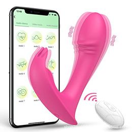 Wearable Panty Vibrator App Remote Control Butterfly Vibrator Rabbit Vibrator with 9 Vibrating Modes Panties Sex Toys for Women Couples Play, Purple