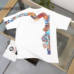 2024 Summer New Fashionable Brand Fushen Letter Embroidered Big m Casual Couple Round Neck Short Sleeved T-shirt