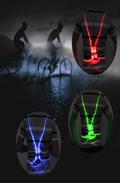 Universal Unisex angel wing Visibility Security LED fiber optic night running riding Cycling vest color luminous reflective vest4621451