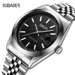 Wristwatches Fashion Style OUBAOER Mens Watches Top Calendar Quartz-watch Business Sport Men Wrist Watch Relogios Masculino