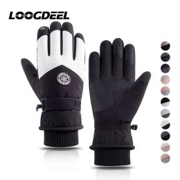 Gloves LOOGDEEL 1Pair Winter Warm Skiing Gloves Men Women Touch Screen Waterproof Windproof Nonslip Snowmobile Snowboarding Ski Gloves