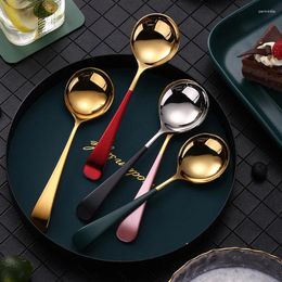 Spoons 15.9cm 4.5cm Round Head Coffee Stainless Steel Mixing Tea Dessert Cake Scoop Multicolor Kitchen Tableware Accessories