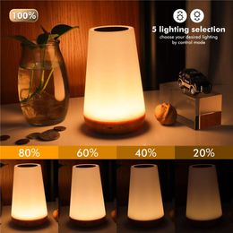 13 Color Alterar noite luz RGB Controle remoto Touch Touch Lamp Dimmable Tabela portátil Lâmpadas de cabeceira USB Lâmpada noturna recarregável