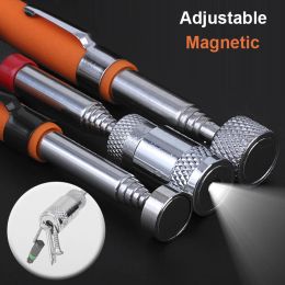 Telescopic Magnetic Pen with Light Mini Portable Magnet Pick Up Tool Extendable Pickup Rod Stick for Picking Up Screws Nut Bolt
