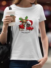 Women's T Shirts Unisex Santa Claus Snowman Xmas Holiday Women Shirt Print Tops Tee Lady T-Shirts Top T-Shirt Year Female Graphic