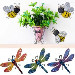 Garden Decorations Statue Indoor Yard Decor Bee Dragonfly Wall Art Hanging Sculptures Ornaments Home Backyard