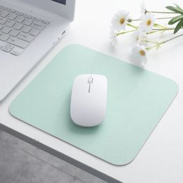 Simple Solid Colour PU Leather Mouse Mat Waterproof Anti-slip Gaming Mouse Pad Computer Desk Accessories School Office Accessorie