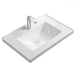 Bathroom Sink Faucets Semi-embedded Single-basin Integrated Ceramic Cabinet And Basin Pool With Table Top Basin.