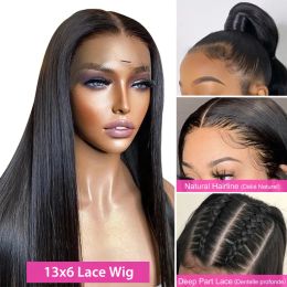 Wigs Transparent 13x4 13x6 Lace Front Human Hair Wigs Brazilian Straight Lace Frontal For Women PrePlucked 4x4 5x5 Closure Wig