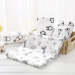 Blankets 120x110cm Born Swaddle Blanket Muslin Diaper Baby Infant Gauze Bath Towel Warp